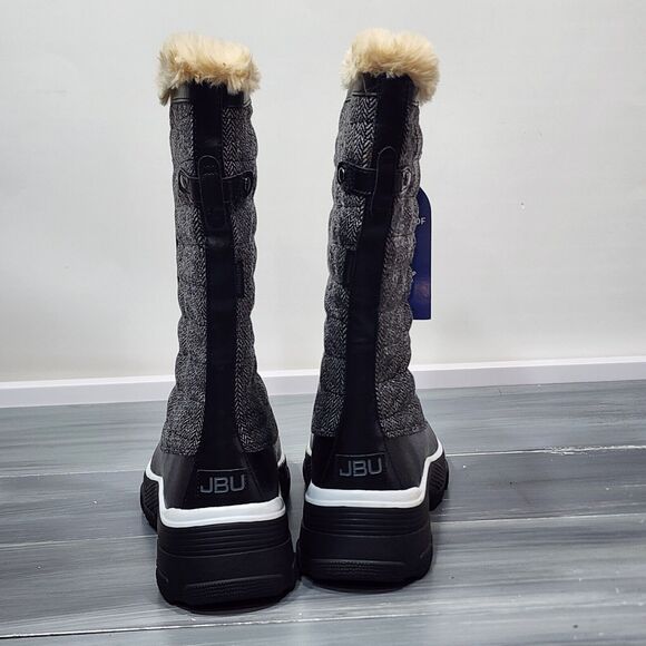 JBU by Jambu Boots 9.5M Black Lorina Waterproof Herringbone Winter Snow Rain - Picture 3 of 9